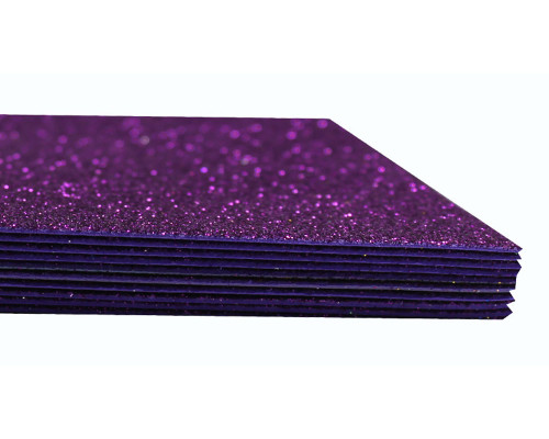 Foamiran cu sclipici, autoadeziv, 20 * 30cm, mov 10foi+1 cadou CH-4 (120)