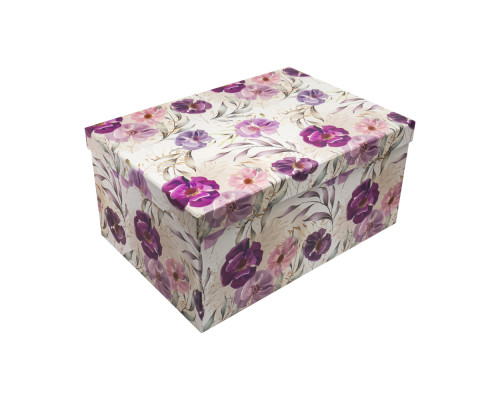 039823 Коробка подарочная, №3 33х23х15,5 см. "Цветы"+бумага тишью. XLD-949
