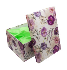 039824 Cutie pentru cadou, №4 30,5х21х14,5 см. "Flori" +hartie tissue. XLD-949