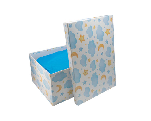 Cutie pentru cadou, №1 38,5x27x17,5 cm. "Nori" +hartie tissue. XLD-714 Cutie pentru cadou, №1 38,5x27x17,5 cm. "Nori" +hartie tissue. XLD-714