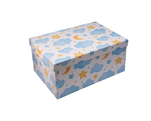 Коробка подарочная, №4 30,5х21х14,5 см. "Облака"+бумага тишью. XLD-714