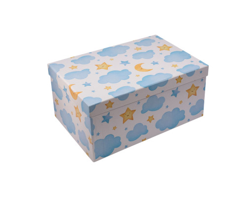 Коробка подарочная, №5 28х19х13 см. "Облака"+бумага тишью. XLD-714