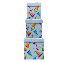 Set cutii pentru cadou "Con festiv" 3buc. patrate, 3943 (18)