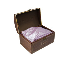 039862 Коробка подарочная, №2 24х16х14.5 см. сундук коричневый +бумага тишью 3392