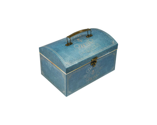 039911 Коробка подарочная, №1 26х18х16.5 см. сундук синий +бумага тишью 3392