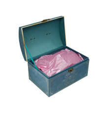 039911 Коробка подарочная, №1 26х18х16.5 см. сундук синий +бумага тишью 3392