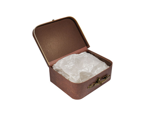 039871 Коробка подарочная, №1 22х30.5х9.5 см. чемодан коричневый+бумага тишью 2395