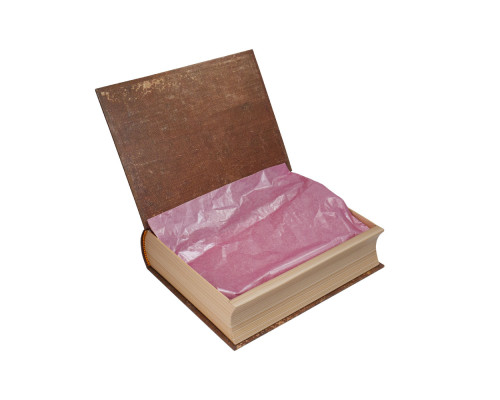 039882 Коробка подарочная №2 25.5х19х6см. книга коричневая +бумага тишью 2381