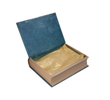 039951 Коробка подарочная №1 29х22х7.5см. книга синяя +бумага тишью 2381