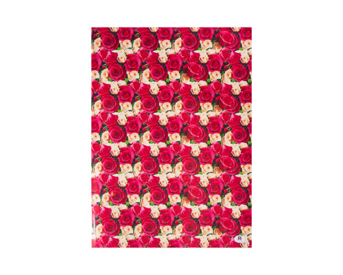 042585 Бумага подарочная "Цветы" ассорти 80g, 75x51cm (50/1000)