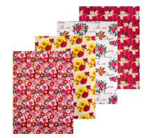 042585 Hartie de ambalat cadouri "Flori" asorti 80g, 75x51cm