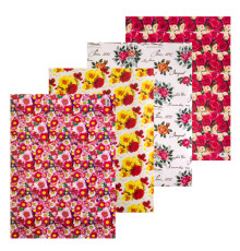 042585 Hartie de ambalat cadouri "Flori" asorti 80g, 75x51cm (50/1000)