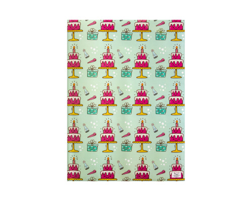 042587 Бумага подарочная "Happy Birthday" ассорти 80g, 75x51cm (50/1000)