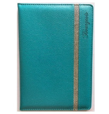 Блокнот А5 80л. клетка, эко-кожа, бирюзовый 9068