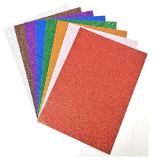 Carton colorat А4 8buc. cu gliter, 250g/m, Mandarin GL250-8 (120)