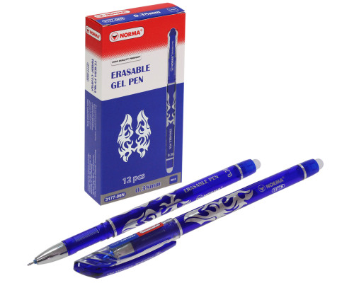 Ручка гелевая "пиши-стирай"0.38mm синяя, Erasable, 3177-06N, NORMA (12/144)