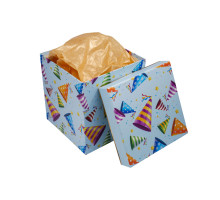Cutie pentru cadou №2 "Con festiv" 18x18x19cm. patrata+hartie tissue, 3943
