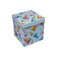 Cutie pentru cadou №3 "Con festiv" 15x15x17cm. patrata+hartie tissue, 3943