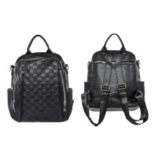 Rucsac tineret, ecopiele, negru, H6268, S6-1 (50)