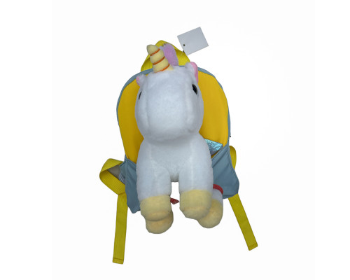 Рюкзак детский, бирюзовый, с большой плюшевой игрушкой ассорти