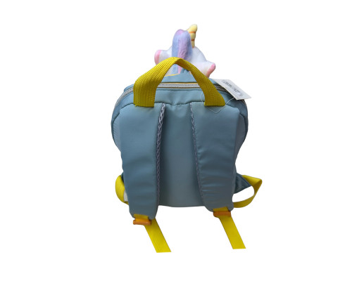 Rucsac pentru copii, turcoaz, cu o jucărie mare de plus asortata