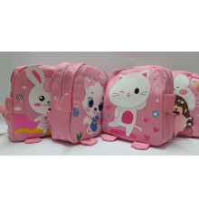 Rucsac pentru copii roz cu aplicație asorti