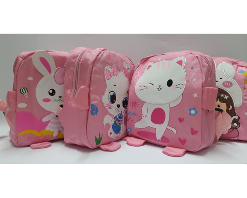 Rucsac pentru copii roz cu aplicație asorti