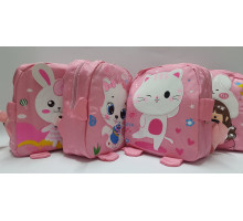 Rucsac pentru copii roz cu aplicație asorti