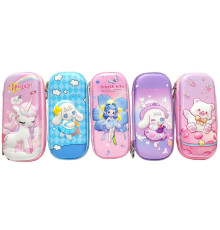 Пенал c твердым каркасом, для девочек, ассорти (240)