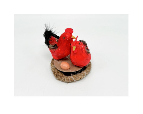 Decoratiune de Pasti Cocos+gaina in cuib (cu sunet) ML1-22 Decoratiune de Pasti Cocos+gaina in cuib (cu sunet) ML1-22
