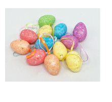 Пасхальные яйца из полистирола,4cm. цветные с блестками,12шт/уп. ML1-74