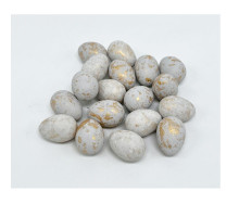 41455 Пасхальные яйца из полистирола,4cm. белый/серебро,18шт/уп. ML1-60