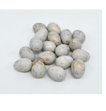 41455 Пасхальные яйца из полистирола,4cm. белый/серебро,18шт/уп. ML1-60