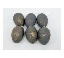 41458 Пасхальные яйца из полистирола, 7cm. цветные/золота, 6шт/уп. ML1-71