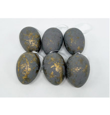 41458 Пасхальные яйца из полистирола, 7cm. цветные/золота, 6шт/уп. ML1-71