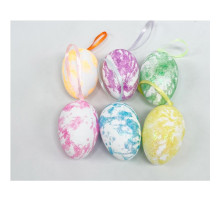 Oua de Paste din polistiren, 6cm. color cu sclipici,6buc/set. ML1-95