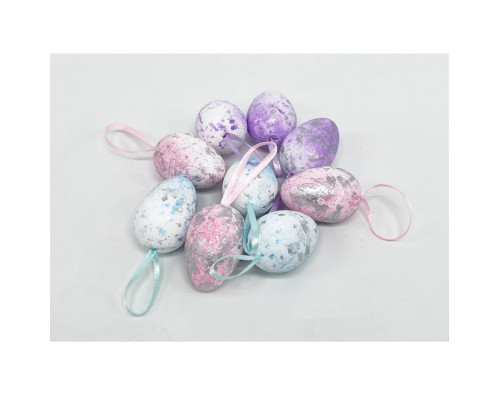 Oua de Paste din polistiren,5cm. color/argint. 6buc/set. ML1-97