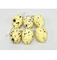 41462 Пасхальные яйца из полистирола, 7cm. желтые, 6шт/уп.ML1-134