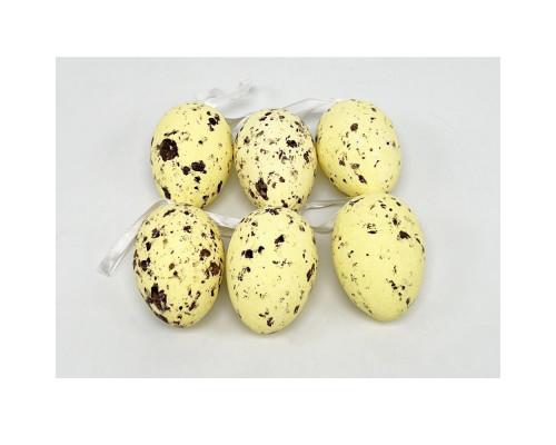 Пасхальные яйца из полистирола, 7cm. желтые, 6шт/уп.ML1-134