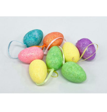 Oua de Paste din polistiren, 5cm. color cu sclipici, 8buc/set. ML1-58