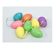 41465 Пасхальные яйца из полистирола, 5cm. цветные с блестками,8шт/уп. ML1-58