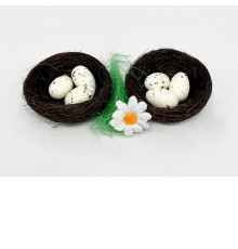 Decoratiune de Pasti cuib+3 oua, 5cm, 2buc/set. ML1-107