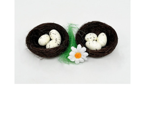 Decoratiune de Pasti cuib+3 oua, 5cm, 2buc/set. ML1-107 Decoratiune de Pasti cuib+3 oua, 5cm, 2buc/set. ML1-107