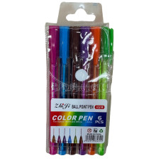 Set pixuri cu bila, 1.0 mm, 6 culori, ZhiJi 432M