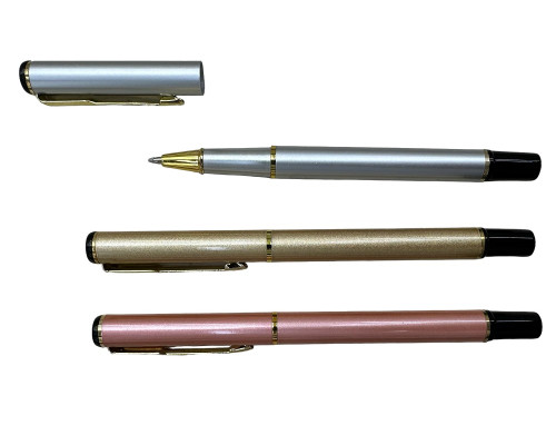 Ручка Roller, металл. корпус, 0,7мм синяя, ассорти S6-4 (15/300)