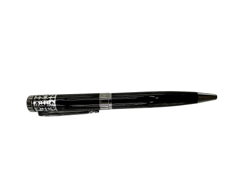 21078 Ручка шариковая, поворотная, металл.черный корпус,0,7мм синяя, HM-204 (10/500)