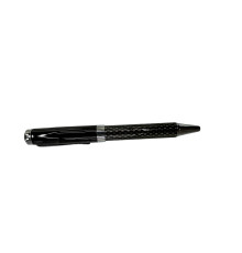 21079 Ручка шариковая, поворотная, металл.черный корпус, 0,7мм синяя, MD-136 (10/500)