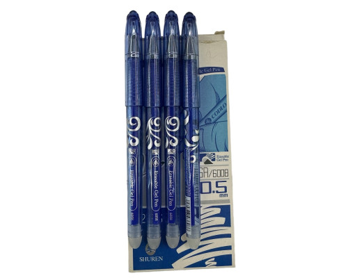 21600 Ручка гелевая "пиши-стирай", синяя, 0,5мм SR-6008 (12/1728)