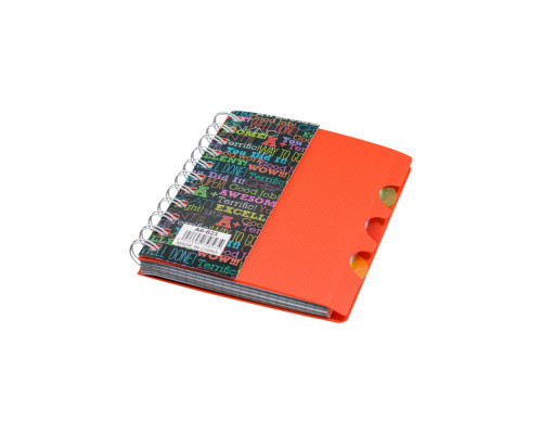 Carnet А6 plastic cu spirala 100foi, cu 3 separatoare A6-821 (240)