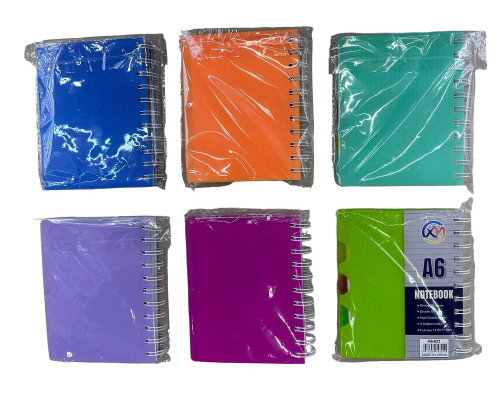 Carnet А6 plastic cu spirala 100foi, cu 3 separatoare A6-821 (240)